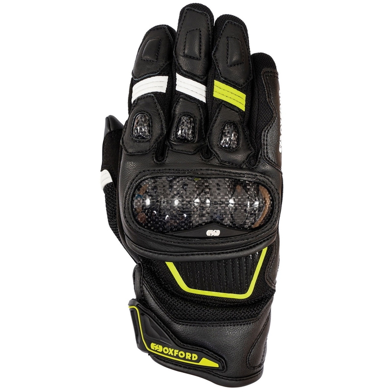 Rukavice na motorku Oxford RP-4S 3.0 černo-bílo-žluté
