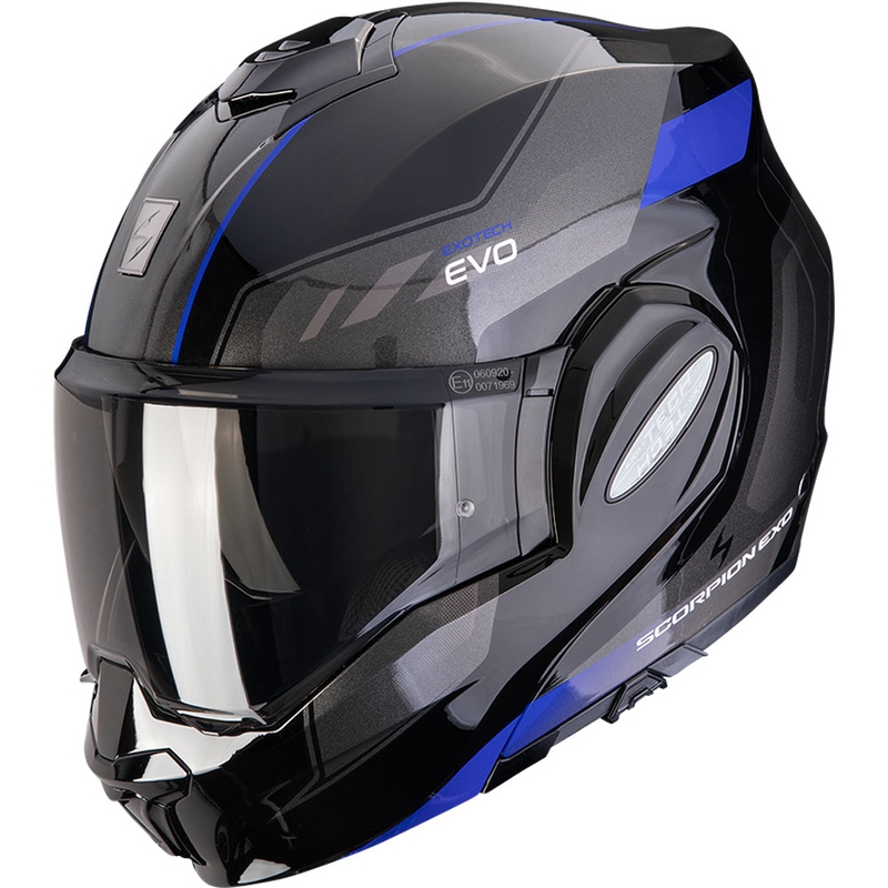 Překlápěcí helma na motorku Scorpion EXO-TECH EVO Socius černo-modrá