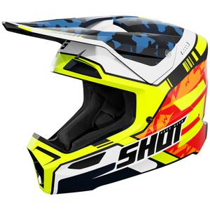 Motokrosová helma Shot Furious Flash lesklá modro-fluo žlutá