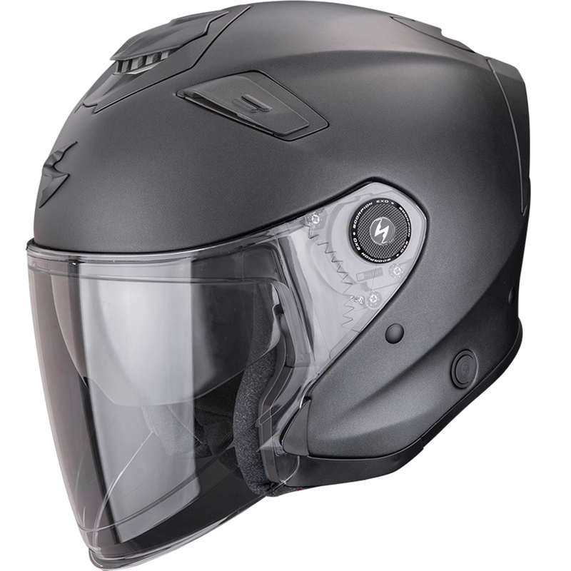 Otevřená helma na motorku Scorpion EXO-GT Jet Solid matná perleťově černá