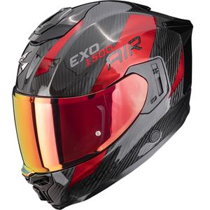Integrovaná helma na motorku Scorpion EXO-1500 Carbon Air Platted černo-červená