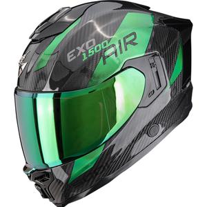 Integrovaná helma na motorku Scorpion EXO-1500 Carbon Air Platted černo-zelená