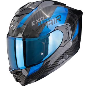 Integrovaná helma na motorku Scorpion EXO-1500 Carbon Air Platted černo-modrá
