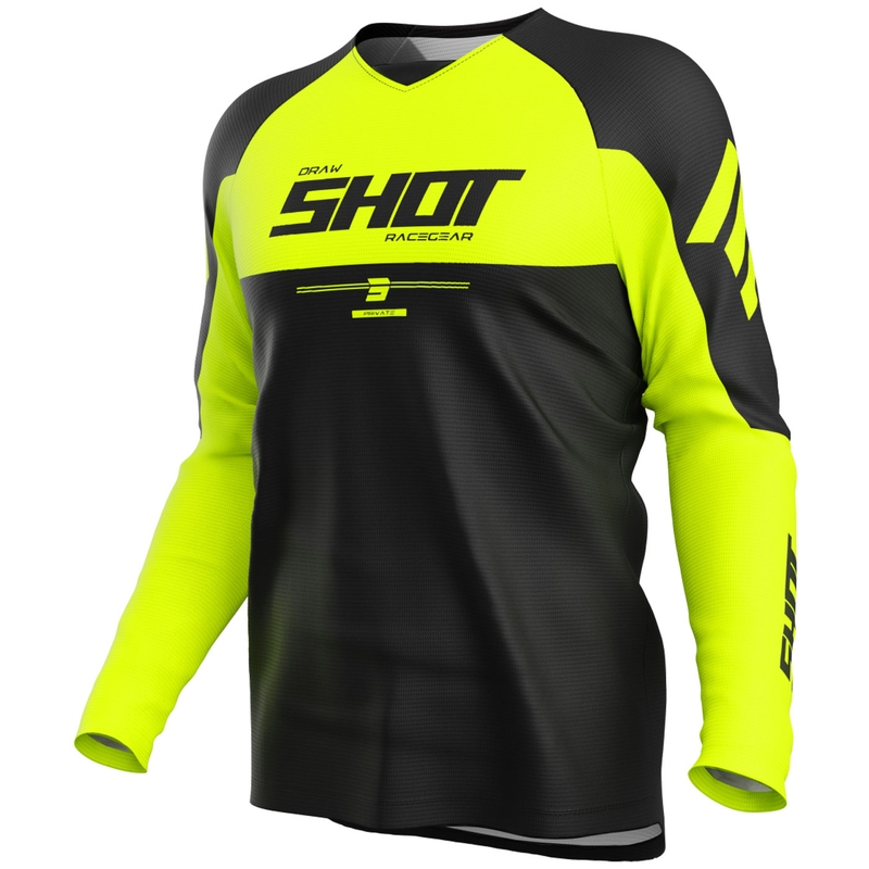 Motokrosový dres Shot Draw Private fluo žlutý