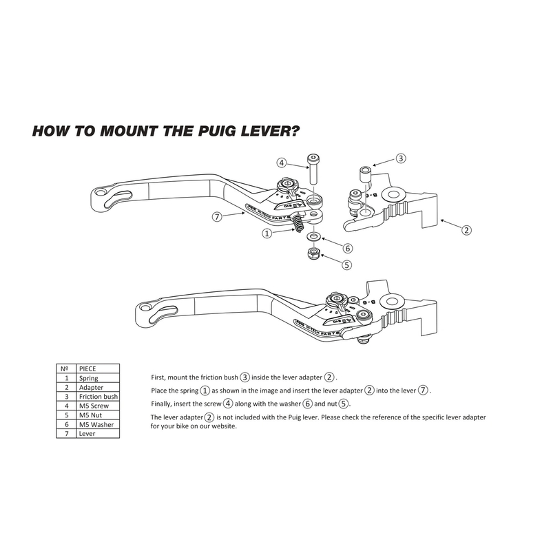 Páčka spojky bez adaptéru PUIG 4.0 rozšiřitelná skládací černá/červená