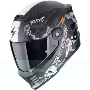Integrální helma na motorku Scorpion COVERT FX SKULLZ matná černo-šedo-zlatá