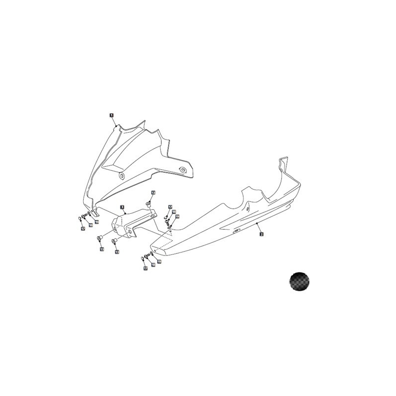 Spoiler motoru PUIG karbonový vzhled včetně samolepek