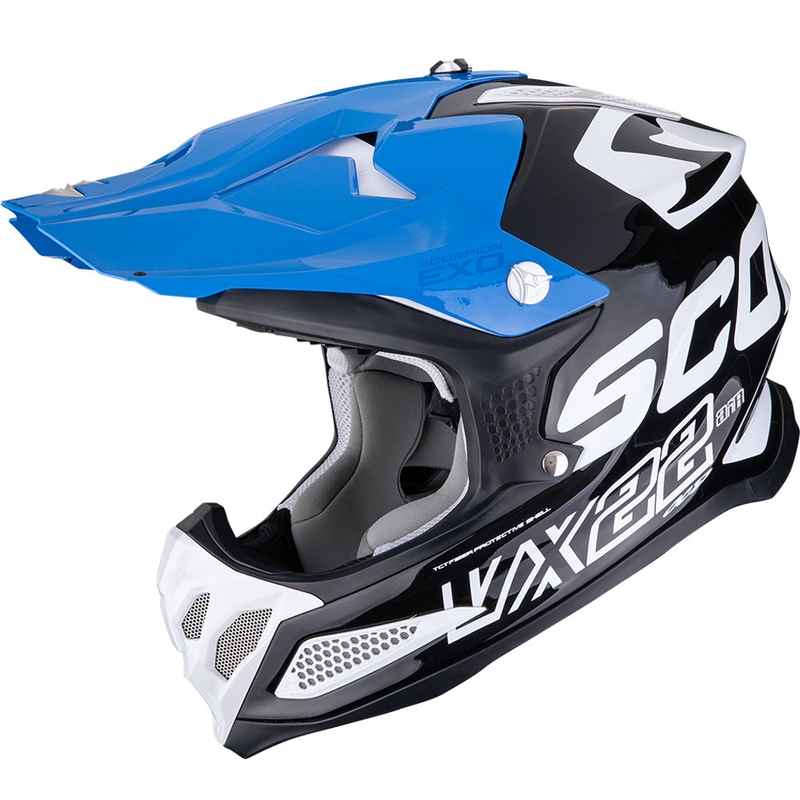 Motokrosová helma Scorpion VX-22 Air Updown černo-bílo-modrá