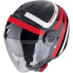 Otevřená helma na motorku Scorpion EXO-CITY II RIVA černo-červená