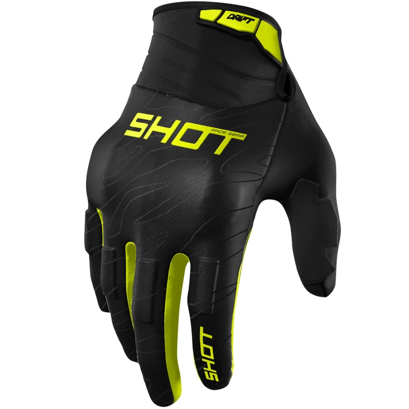 Motokrosové rukavice Shot Drift Onyx fluo žluté