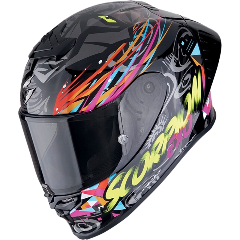 Integrální helma na motorku Scorpion EXO-R1 EVO II AIR SAVAGE černo-modro-růžová
