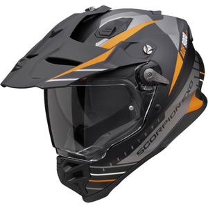 Enduro helma Scorpion ADF-9000 Air Feat matná černo-stříbrno-oranžová