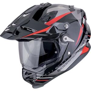 Enduro helma Scorpion ADF-9000 Air Feat černo-stříbrno-červená