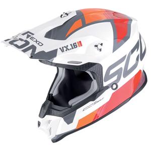 Motokrosová helma Scorpion VX-16 EVO AIR ANALOG bílo-oranžová