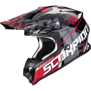 Motokrosová přilba Scorpion VX-16 EVO AIR ROK BAGOROS černo-šedo-bílo-červená