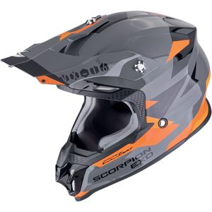 Motokrosová helma Scorpion VX-16 EVO AIR ROD šedo-oranžová