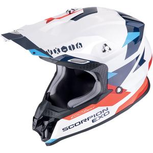 Motokrosová helma Scorpion VX-16 EVO AIR ROD bílo-červeno-modrá