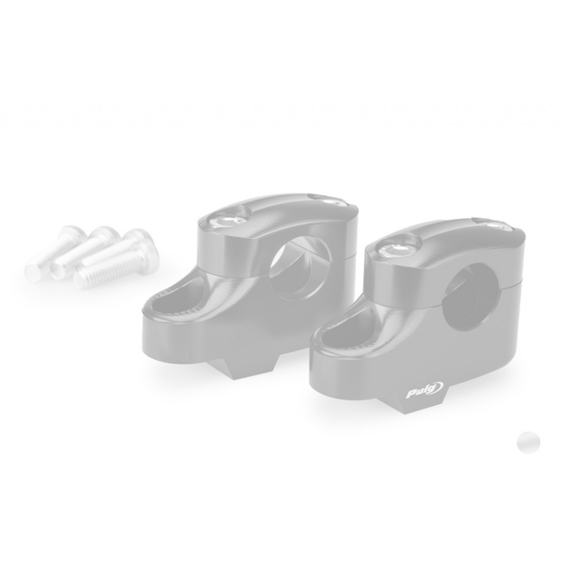 Zvýšení řidítek PUIG PULLBACK stříbrná height 20mm, d 25mm, back 16mm