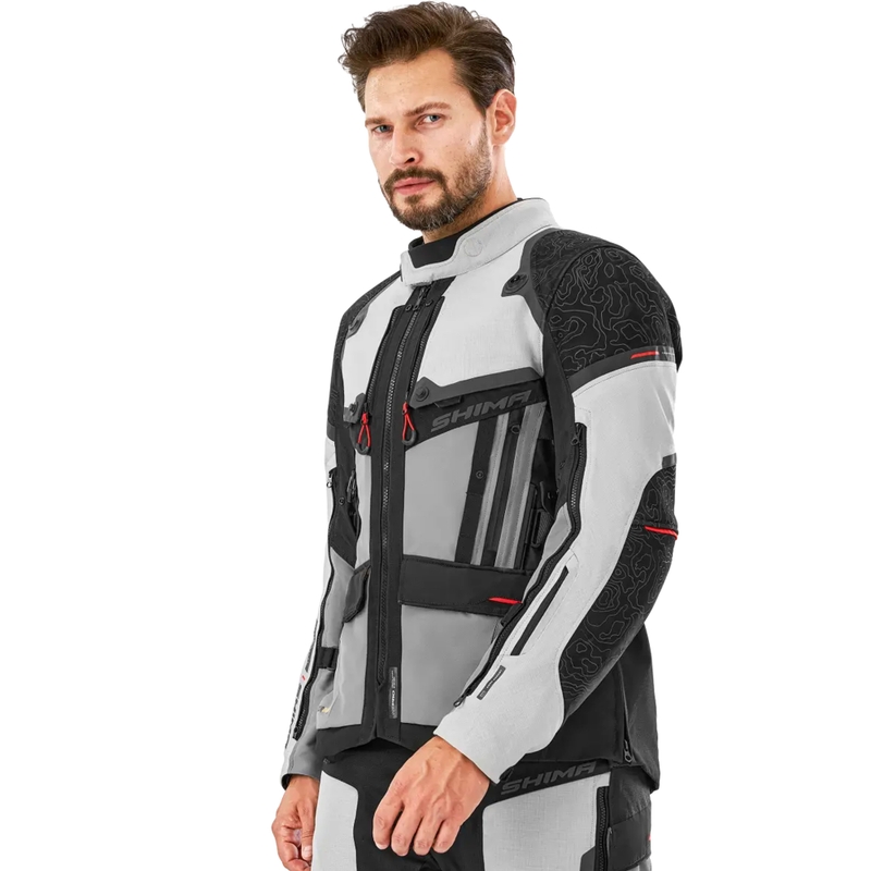 Bunda na motorku Shima Tracker světle šedá