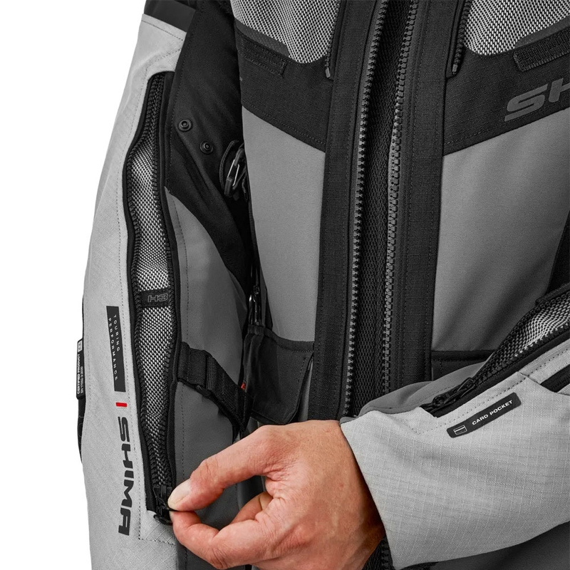 Bunda na motorku Shima Tracker světle šedá