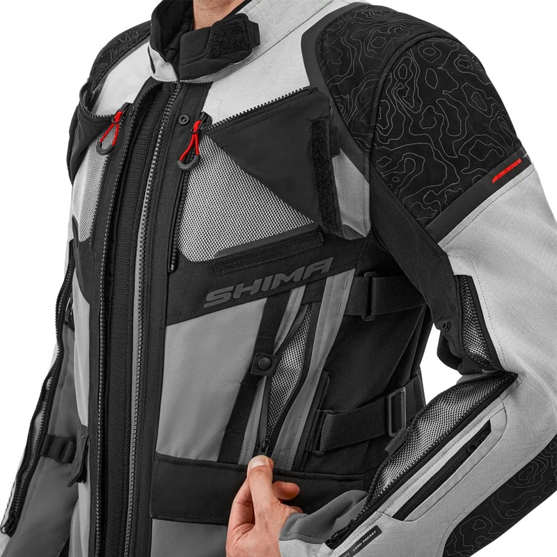 Bunda na motorku Shima Tracker světle šedá