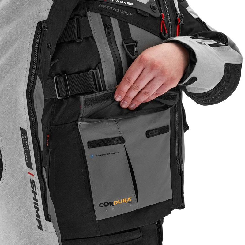 Bunda na motorku Shima Tracker světle šedá