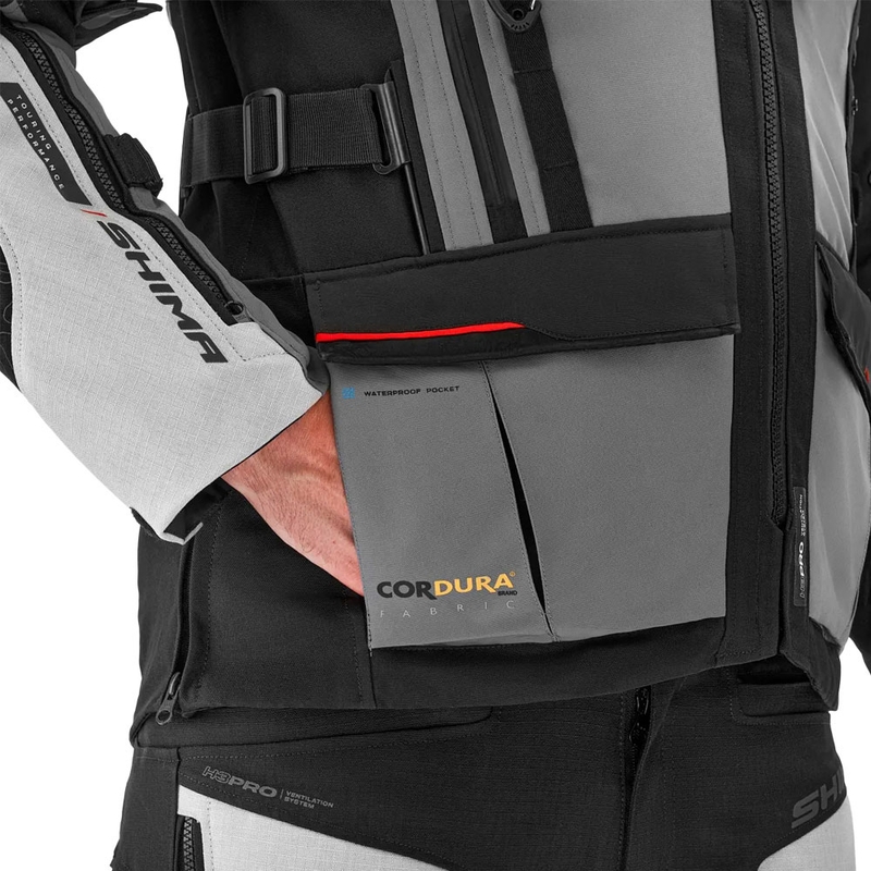 Bunda na motorku Shima Tracker světle šedá