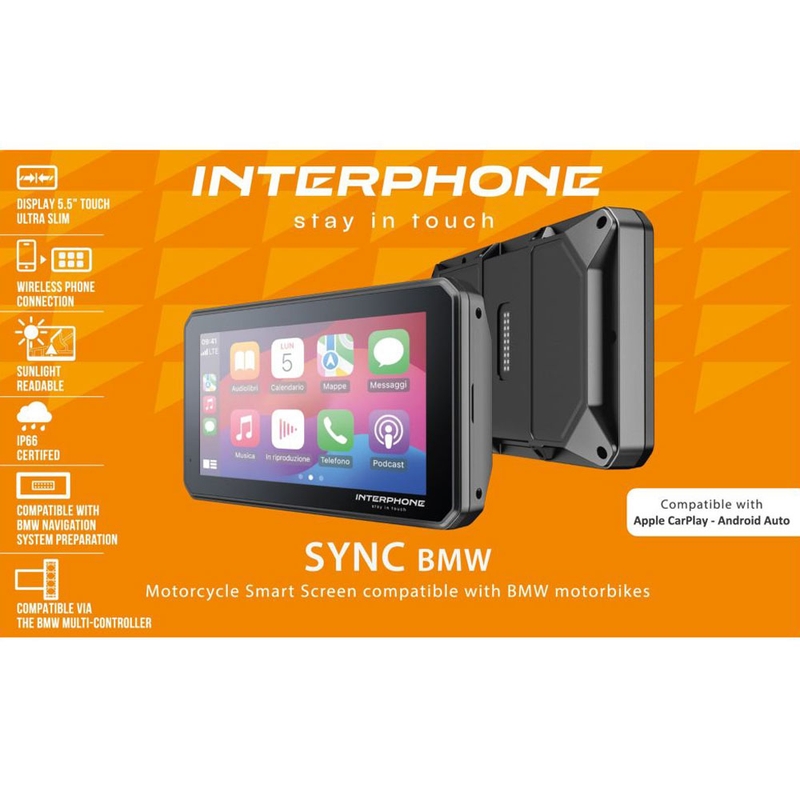 Displej Interphone BMW Apple CarPlay a Android Auto pro motocykly