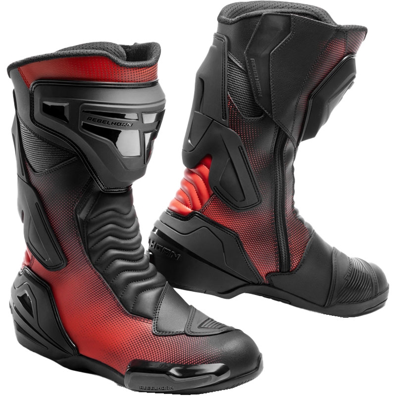 Boty na motorku Rebelhorn GTR černo-fluo červené