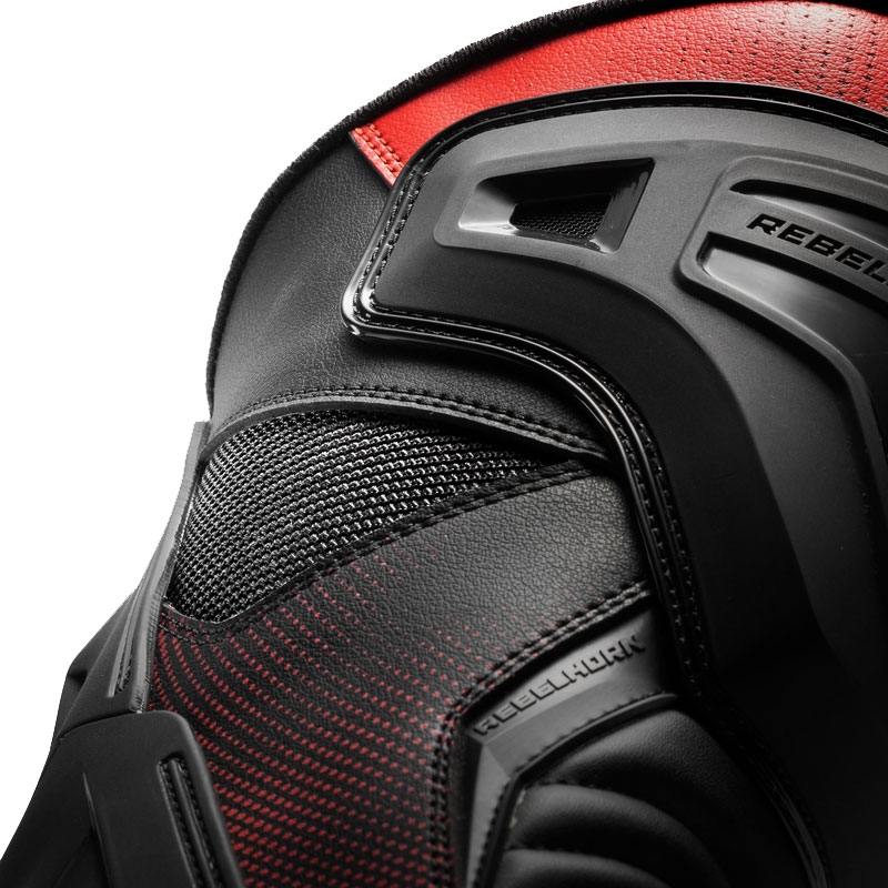 Boty na motorku Rebelhorn GTR černo-fluo červené