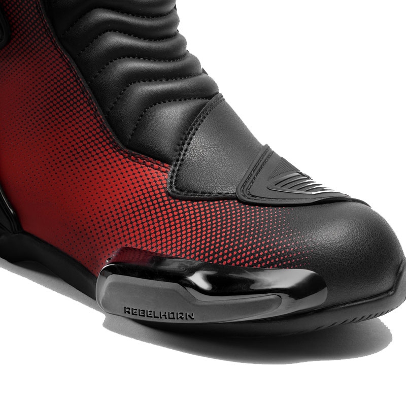 Boty na motorku Rebelhorn GTR černo-fluo červené