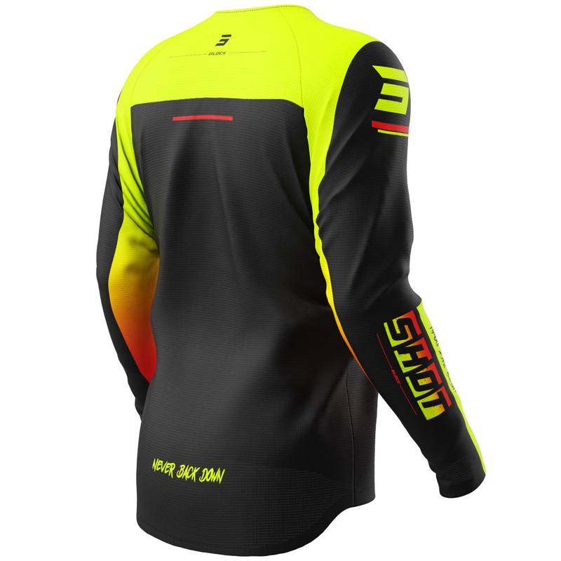 Dětský motokrosový dres Shot Draw Block fluo žlutý