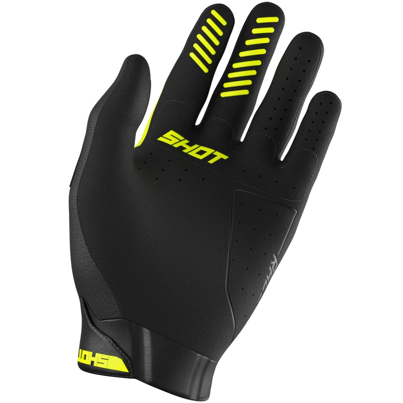Dětské motokrosové rukavice Shot Race Evo fluo žluté