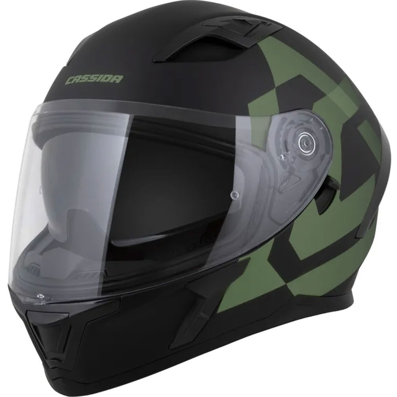 Integrální helma na motorku Cassida Orbit Grind matná černo-tmavě zelená
