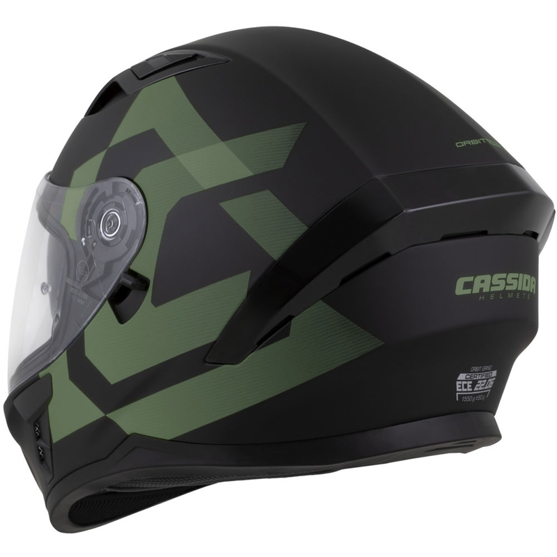 Integrální helma na motorku Cassida Orbit Grind matná černo-tmavě zelená