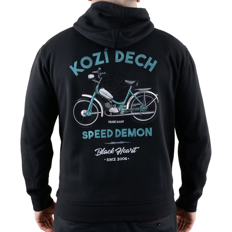 Mikina Black Heart Kozí dech černá