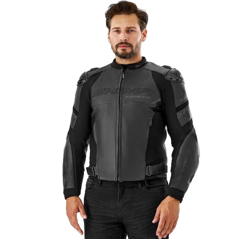 Kožená bunda na motorku Shima Bandit 2.0 černo-černá
