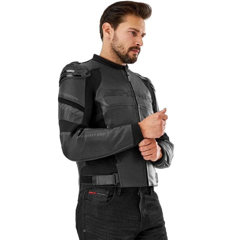Kožená bunda na motorku Shima Bandit 2.0 černo-černá