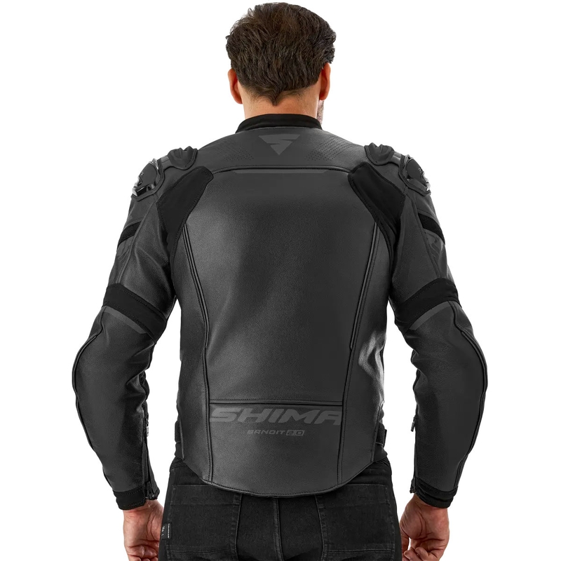 Kožená bunda na motorku Shima Bandit 2.0 černo-černá