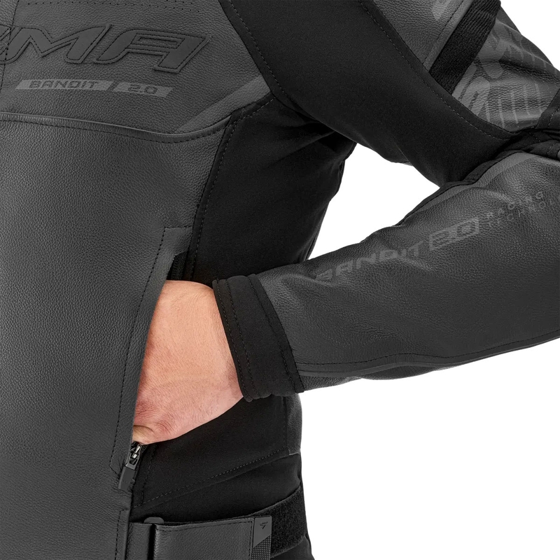 Kožená bunda na motorku Shima Bandit 2.0 černo-černá