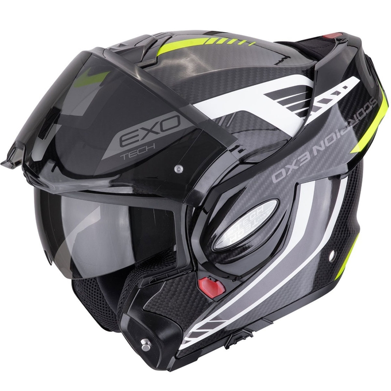 Překlápěcí helma na motorku Scorpion EXO-TECH EVO CARBON COSY černo-fluo žlutá