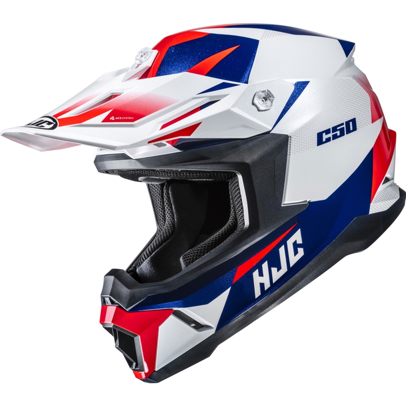 Motokrosová helma HJC C50 Slide MC21 bílo-modro-červená