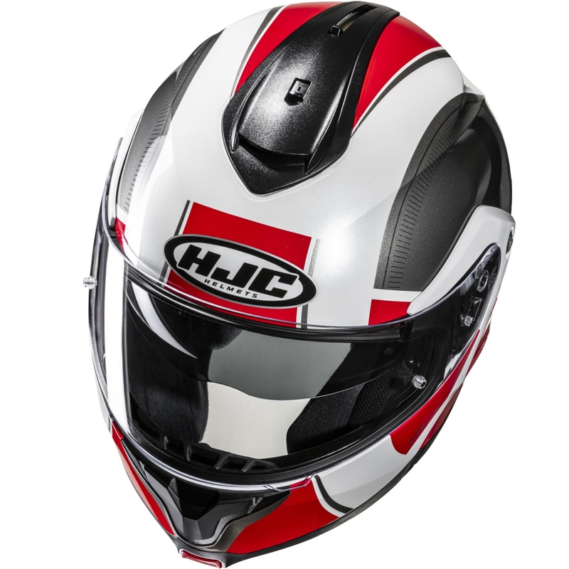 Výklopná helma na motorku HJC C91N Jyn MC1 černo-bílo-červená
