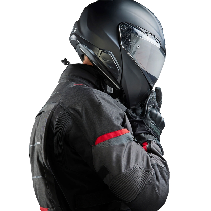 Bunda na motorku Rebelhorn Cubby V černo-antracitovo-červená
