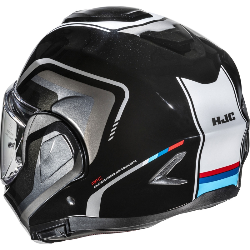 Překlápěcí helma na motorku HJC F100 Reff MC21 černo-stříbrná-bílá