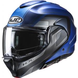 Překlápěcí helma na motorku HJC F100 Reff MC2SF modro-šedá