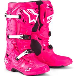 Boty na motorku Alpinestars Tech 10 růžovo-černo-bílé