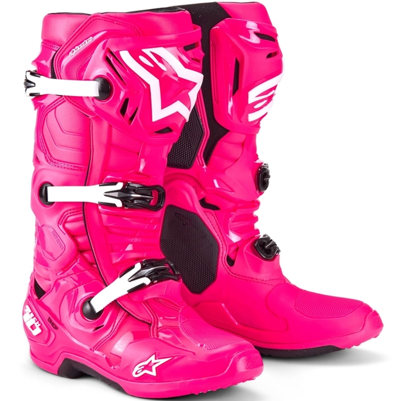 Boty na motorku Alpinestars Tech 10 růžovo-černo-bílé
