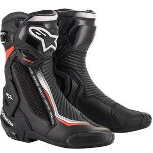Boty na motorku Alpinestars SMX Plus 2 černo-bílo-fluo červené