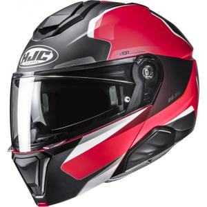 Výklopná helma na motorku HJC i91 Felio MC1SF černo-červeno-bílá